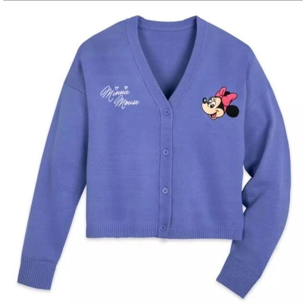 Disney Parks Minnie Mouse Embroidered Knit Cardigan Women's Size 2XL